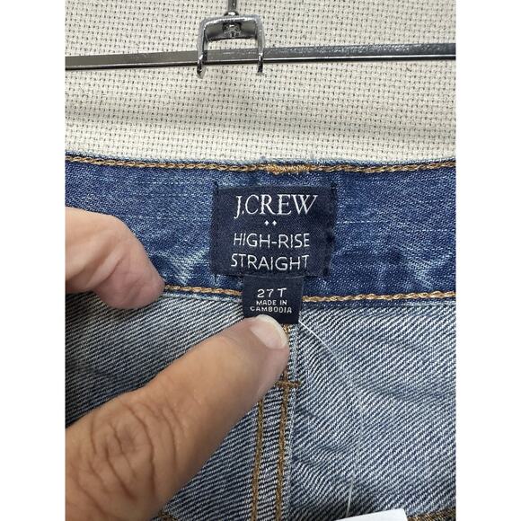 J.Crew Jeans Womens 27T High Rise Straight Blue Premium Edition Pockets NWT - Picture 7 of 16